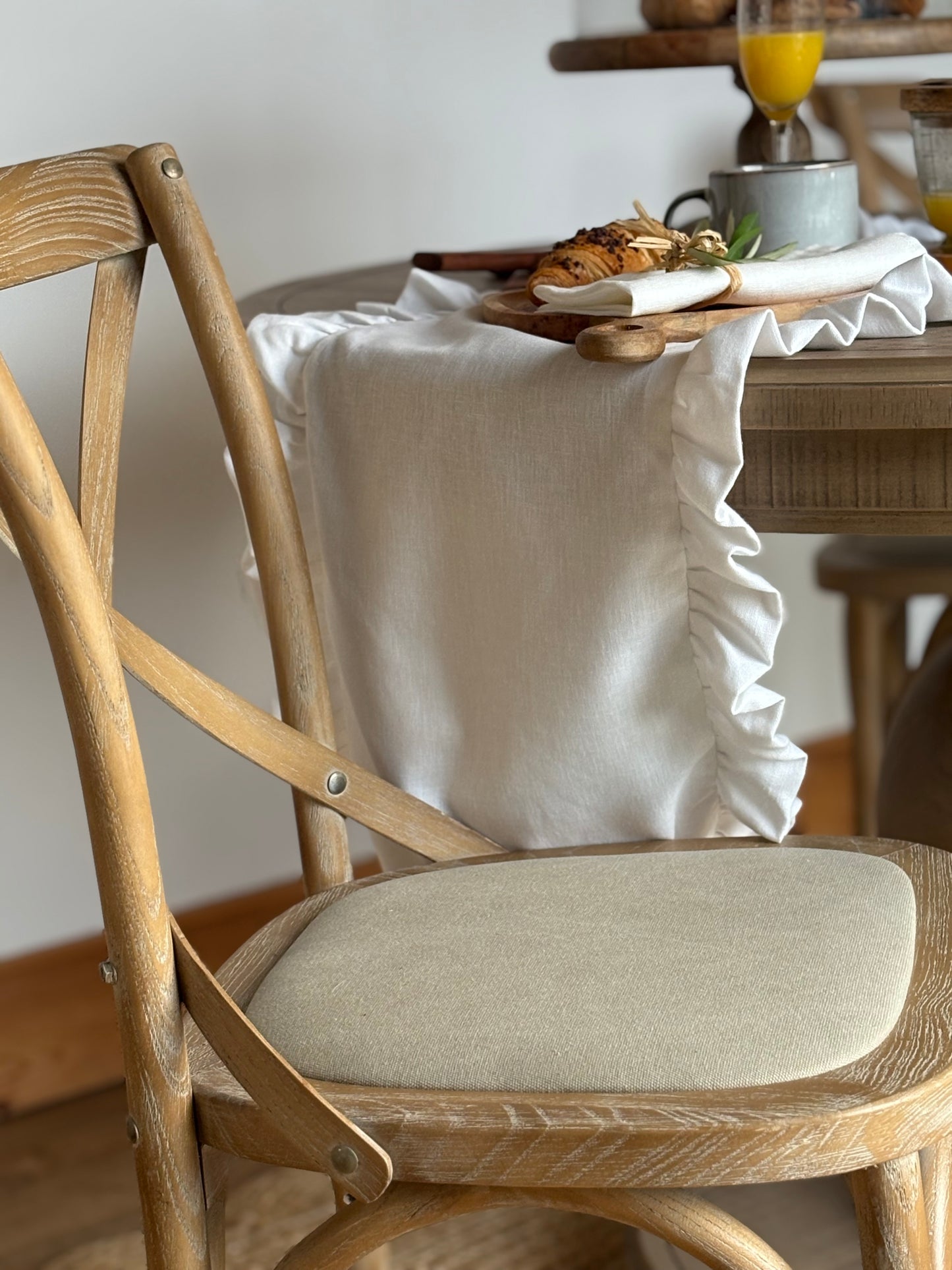 Washed Oak Dining Chairs - Set Of 2