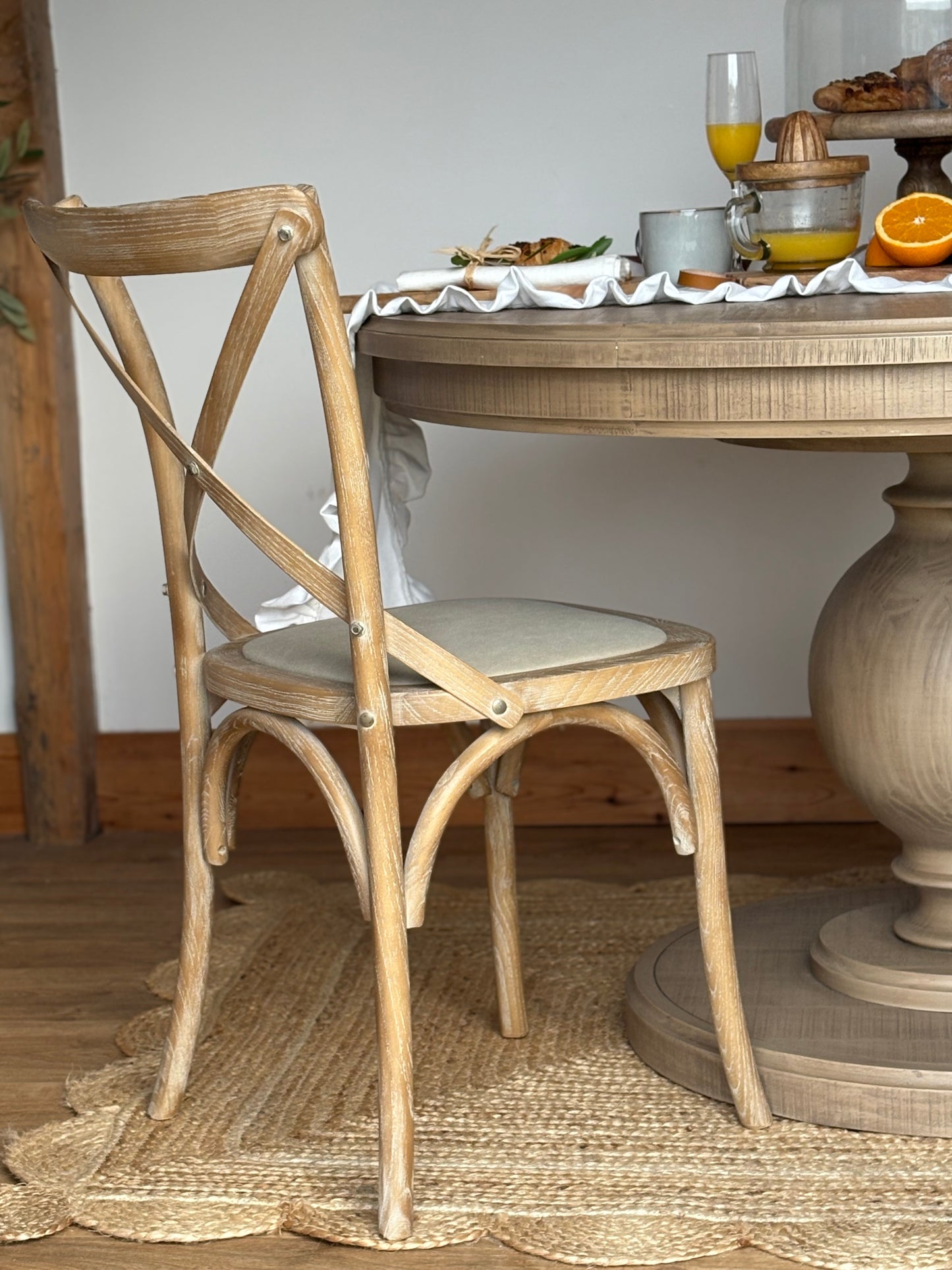 Washed Oak Dining Chairs - Set Of 2