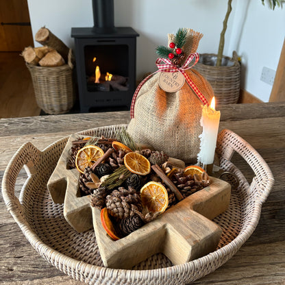 Christmas Tree Dough Bowl With Potpourri