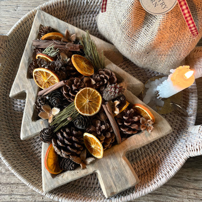 Christmas Tree Dough Bowl With Potpourri