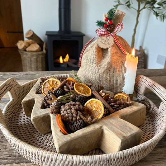 Christmas Tree Dough Bowl With Potpourri