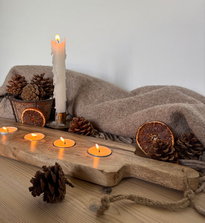 Wooden Board Tealight Holder