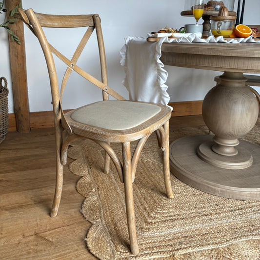 Washed Oak Dining Chairs - Set Of 2