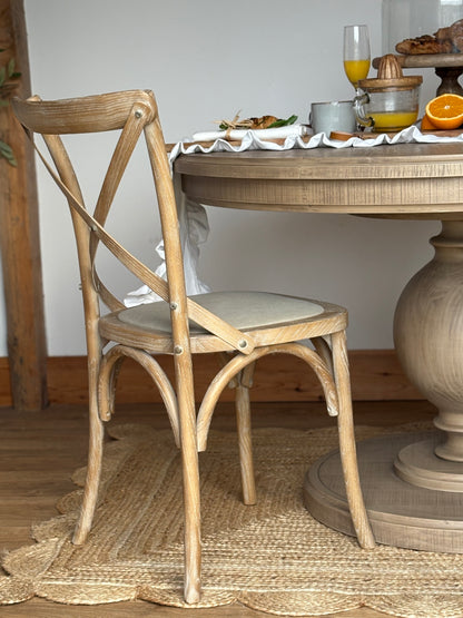 Washed Oak Dining Chairs - Set Of 2